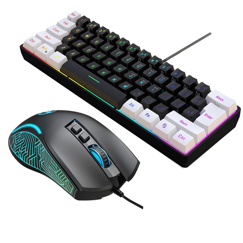 Gaming Keyboard Mouse Combo - طقم لوحة مفاتيح وماوس للألعاب بنسبة