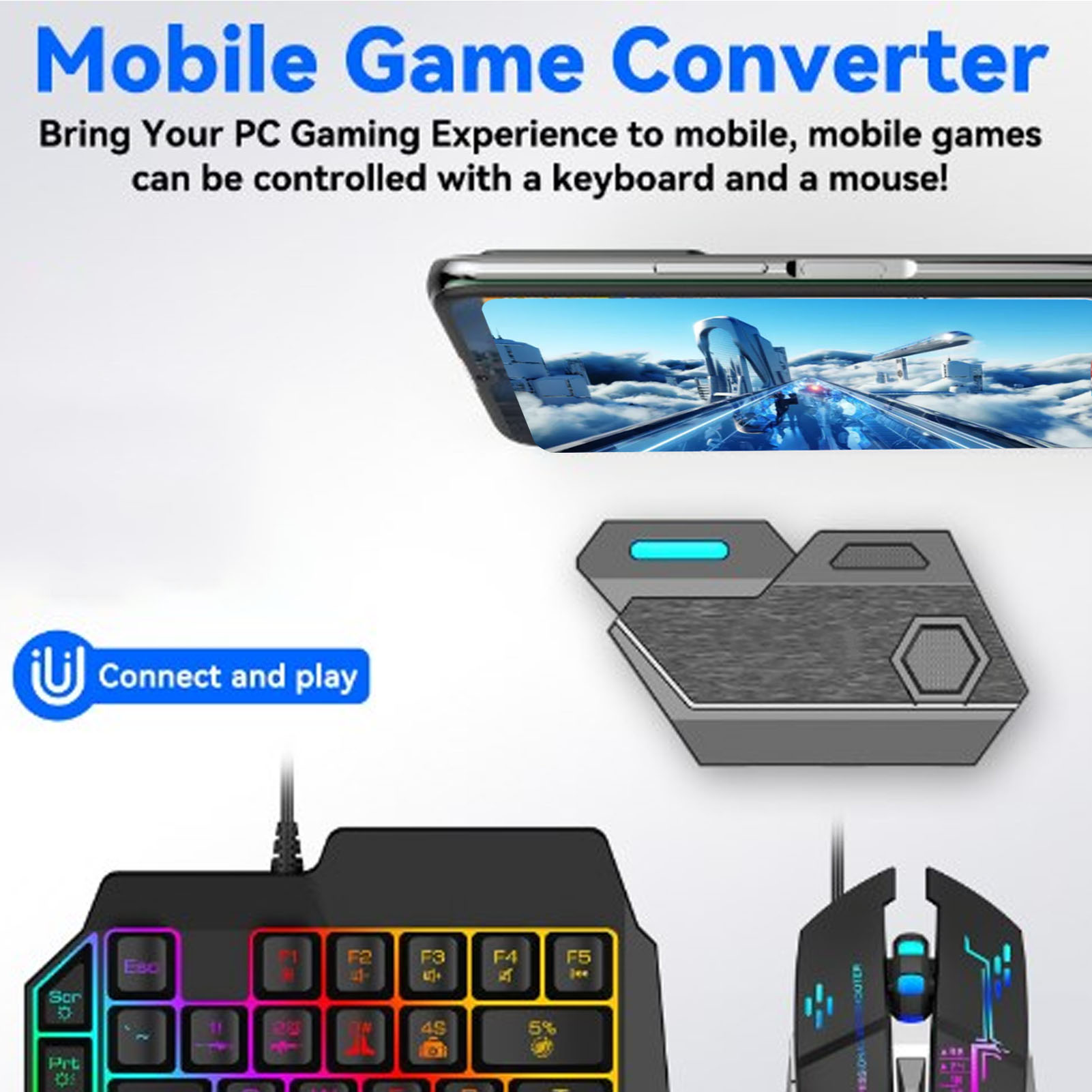 Gaming Keyboard Mouse Combo - مجموعة ألعاب الهاتف المحمول كومبو توصيل
