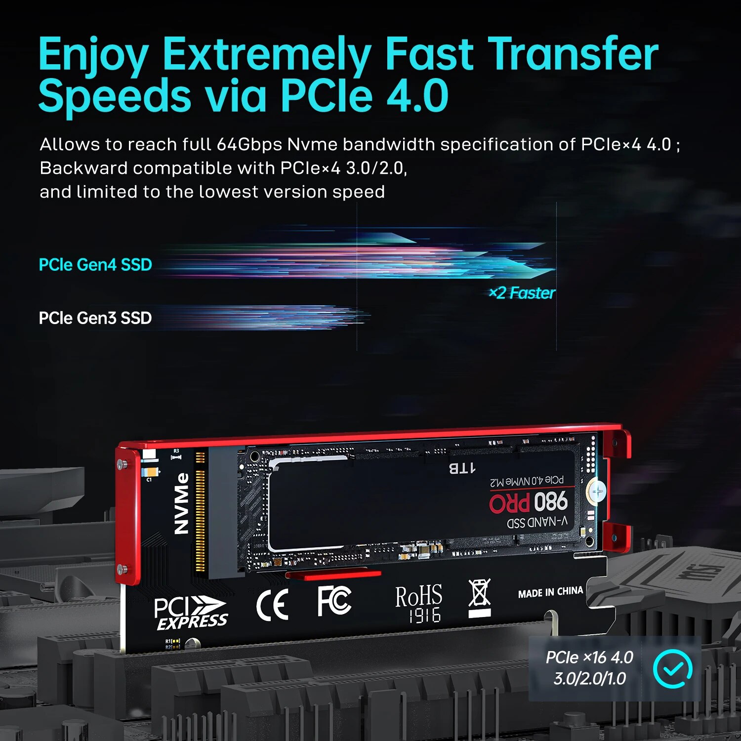 محول JEYI M.2 NVMe إلى PCIe 4. - مراجعة Samsung Ssd 980 Pro وسعره