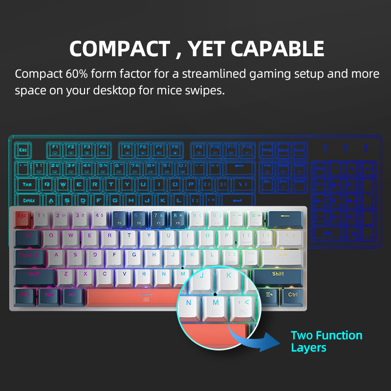 K500-B61 Machenike لوحة مفاتيح - مراجعة Gaming Keyboard Hot Swappable وسعره