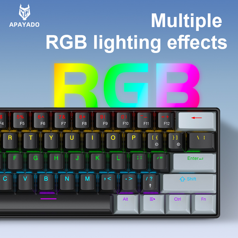 لوحة مفاتيح ألعاب APAYADO K61  - مراجعة Keyboard Gaming Blue Switch وسعره