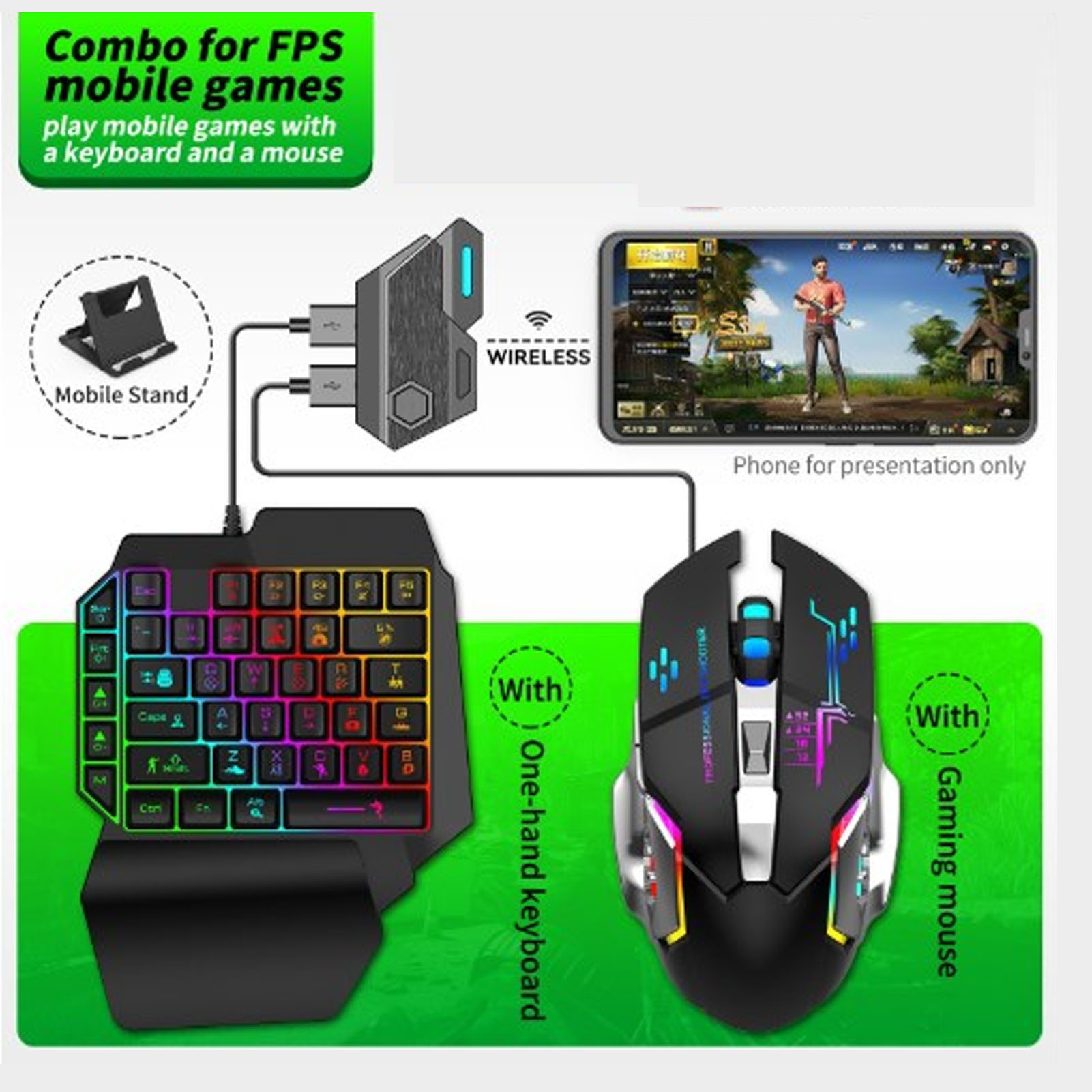 مجموعة محول لوحة مفاتيح وفأرة، - مراجعة Gaming Keyboard Mouse Combo وسعره