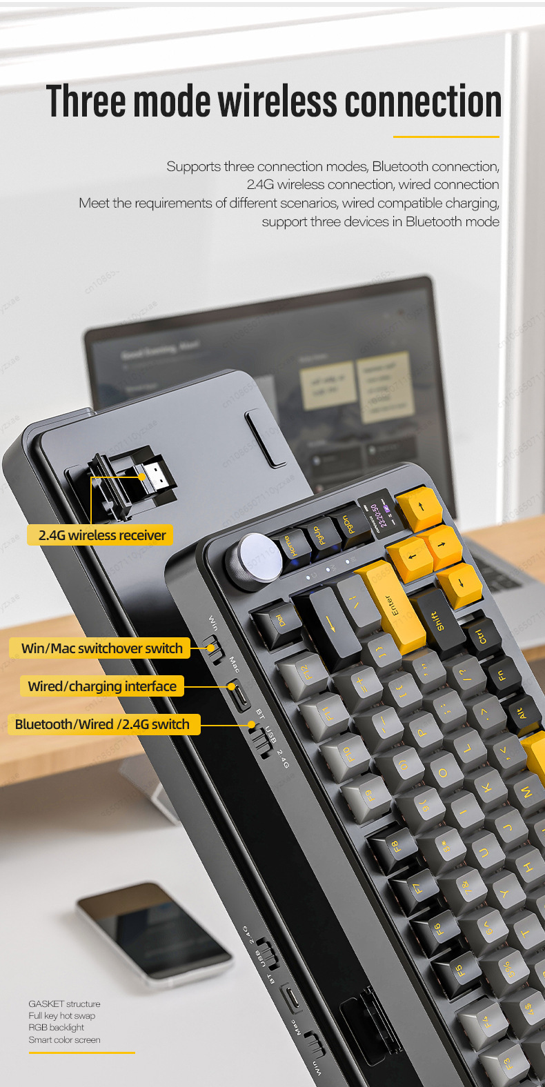 لوحة مفاتيح ميكانيكية AL66 جدي - مراجعة Gaming Keyboard Hot Swappable وسعره