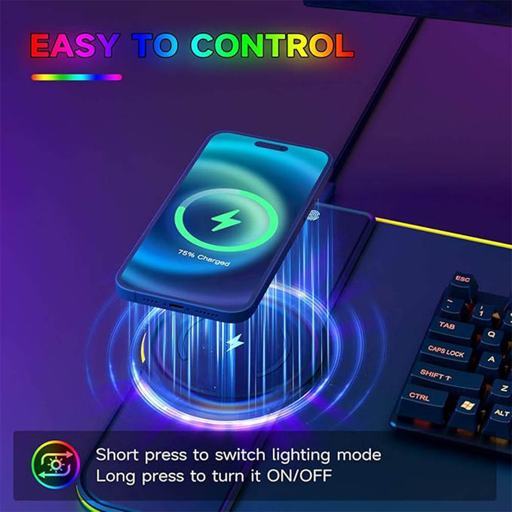لوحة ماوس RGB مع شاحن لاسلكي 1 - مراجعة Gaming Keyboard Mouse Wireless وسعره