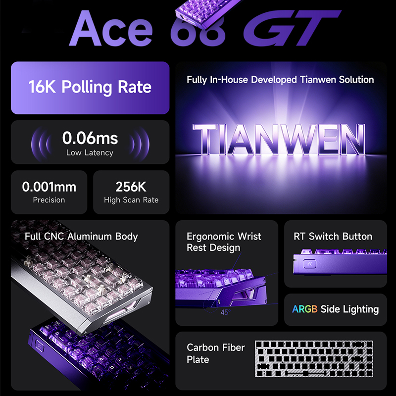 لوحة مفاتيح ألعاب MCHOSE Ace 6 - مراجعة Gaming Keyboard Hot Swappable وسعره