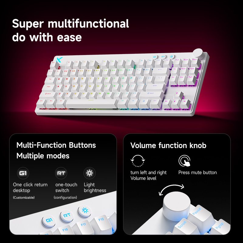 لوحة مفاتيح Mchose Mix87 المغن - مراجعة Keyboard Gaming Transparent وسعره