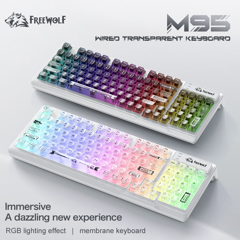 لوحة مفاتيح سلكية شفافة بإضاءة - مراجعة Keyboard Gaming Transparent وسعره