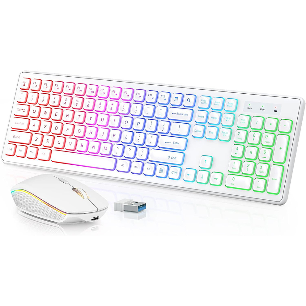 لوحة مفاتيح وماوس لاسلكية بإضا - مراجعة Gaming Keyboard Mouse Combo وسعره